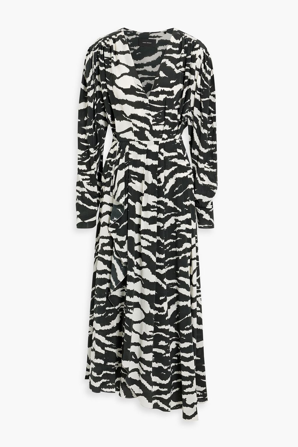 ISABEL MARANT Blaine zebra-print silk-blend crepe midi dress | THE OUTNET