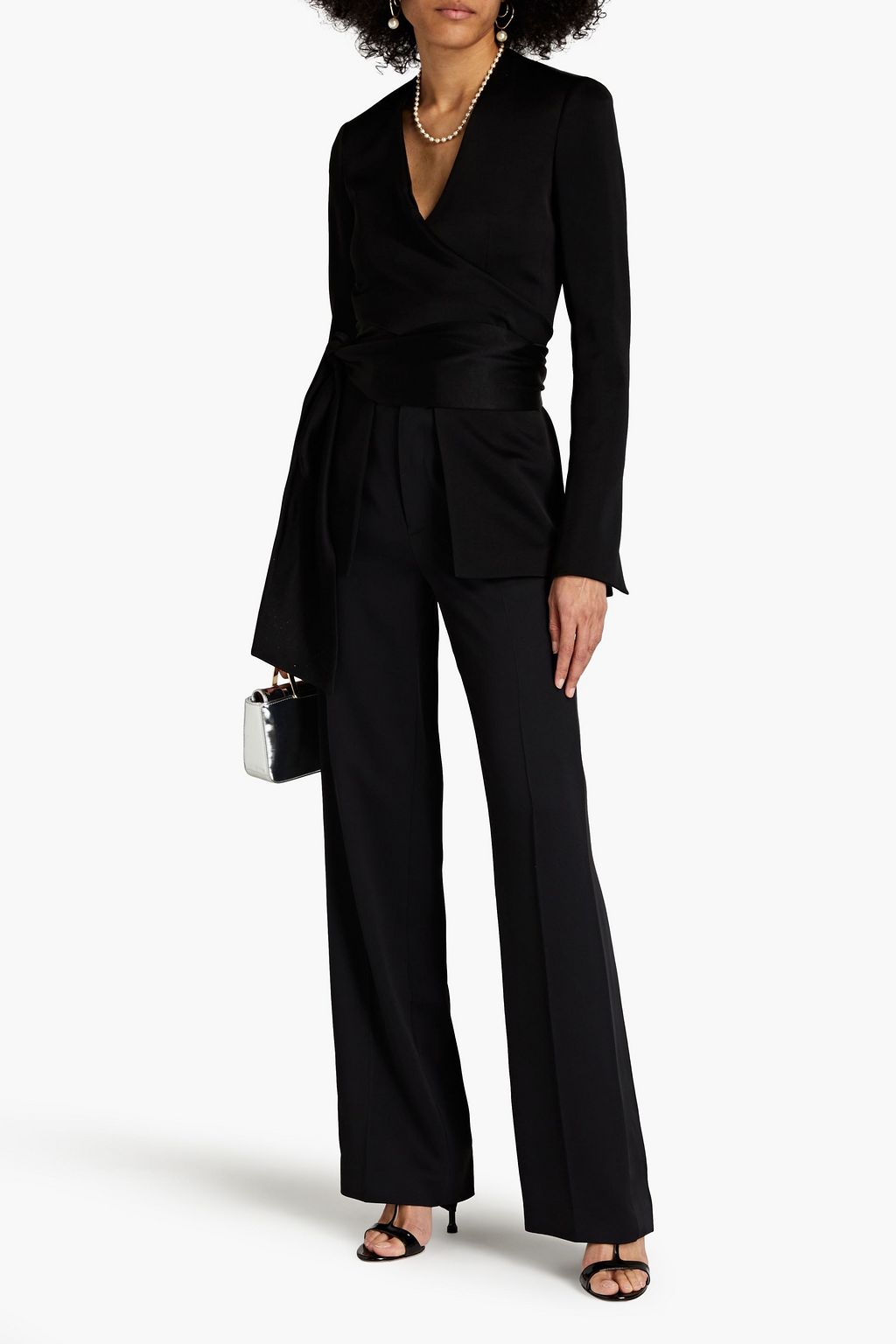 GALVAN  LONDON Winter Sun wrap-effect satin-crepe jacket