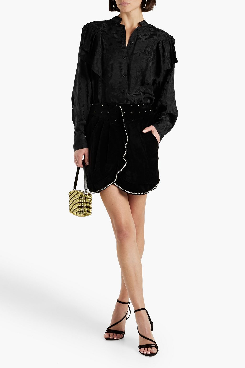 ISABEL MARANT Vapia satin-jacquard shirt