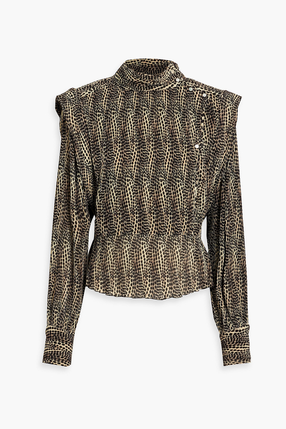 Isabel Marant Anais Pintucked Leopard-print Chiffon Blouse In Animal-print