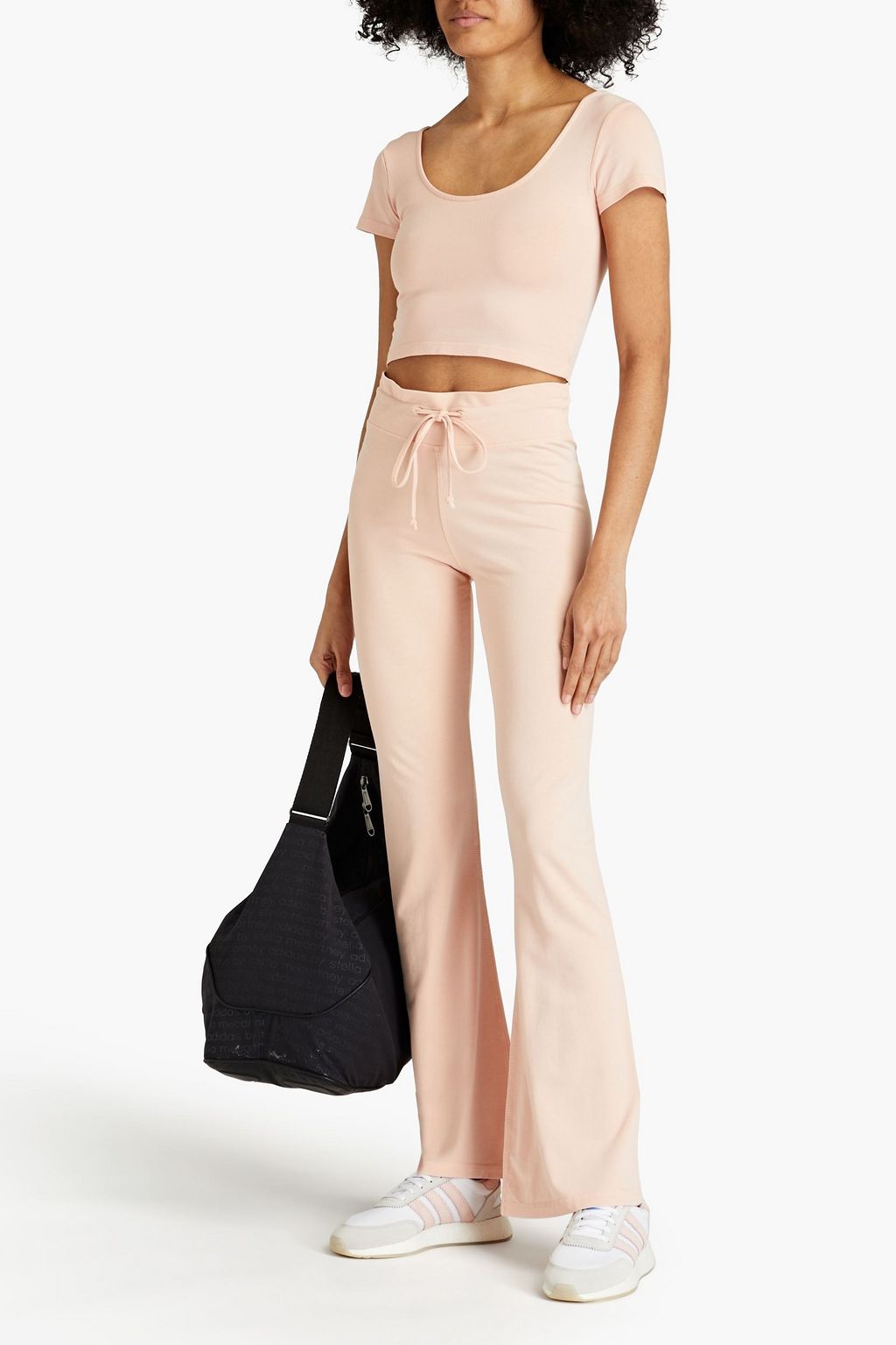 THE UPSIDE Allegra cropped stretch cotton and modal-blend jersey top