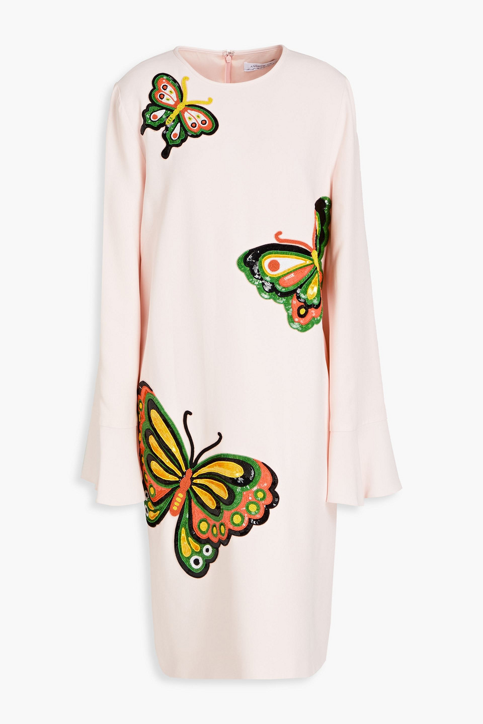 Andrew Gn Embellished Crepe Dress In Pink