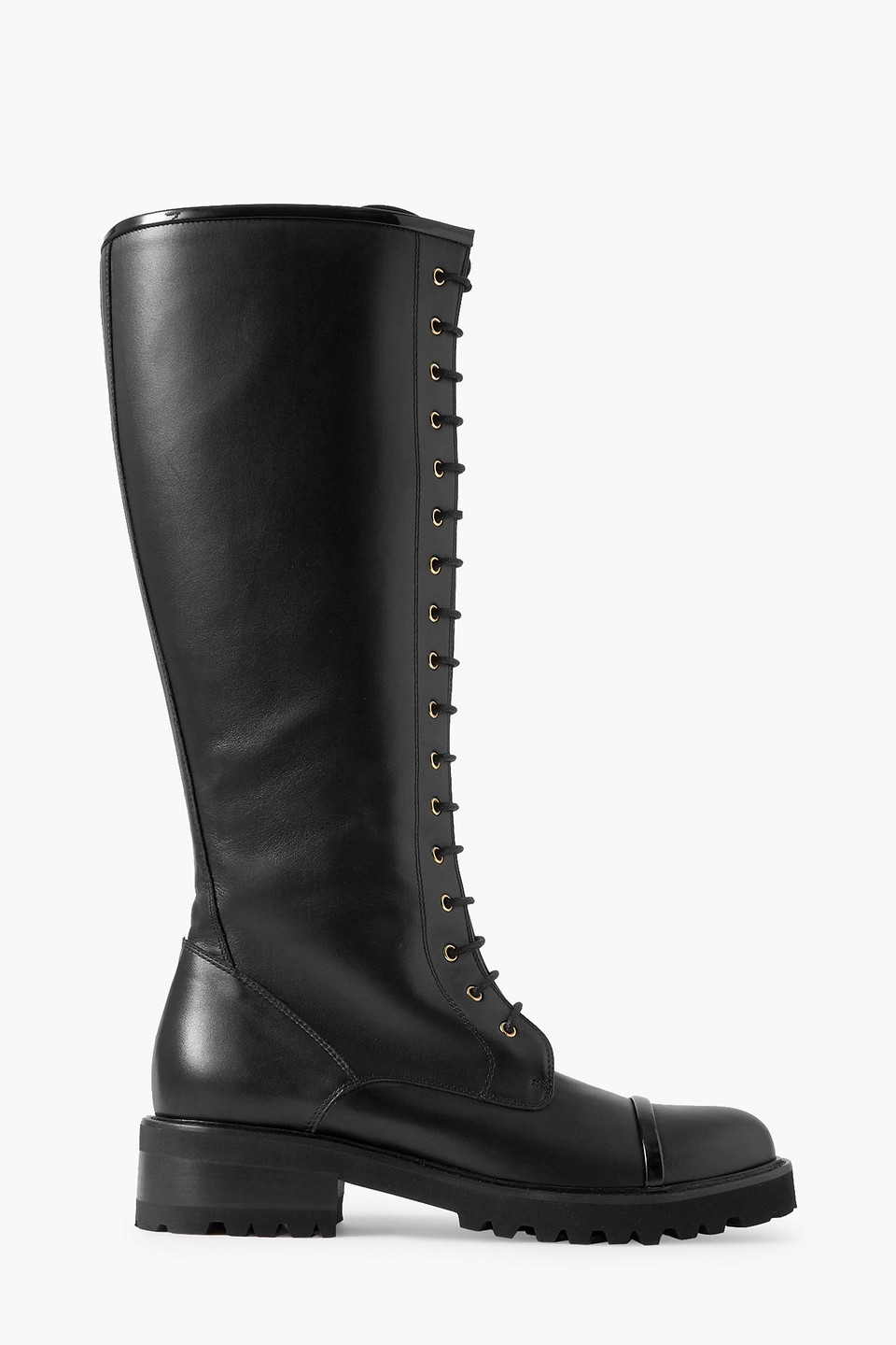 MALONE SOULIERS BRYN LACE-UP LEATHER KNEE BOOTS,3074457345634841358