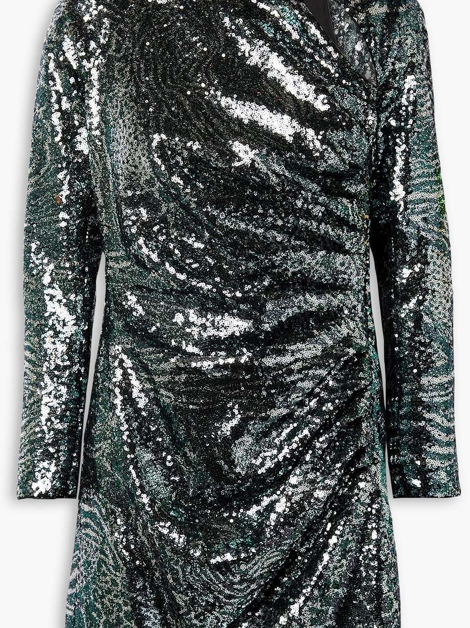 cutout sequined tulle mini dress