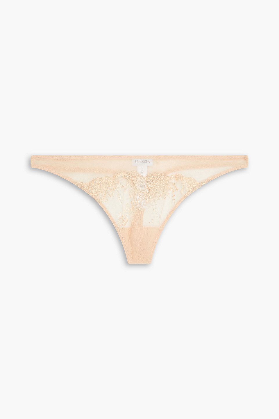 Lace and stretch-tulle low-rise thong