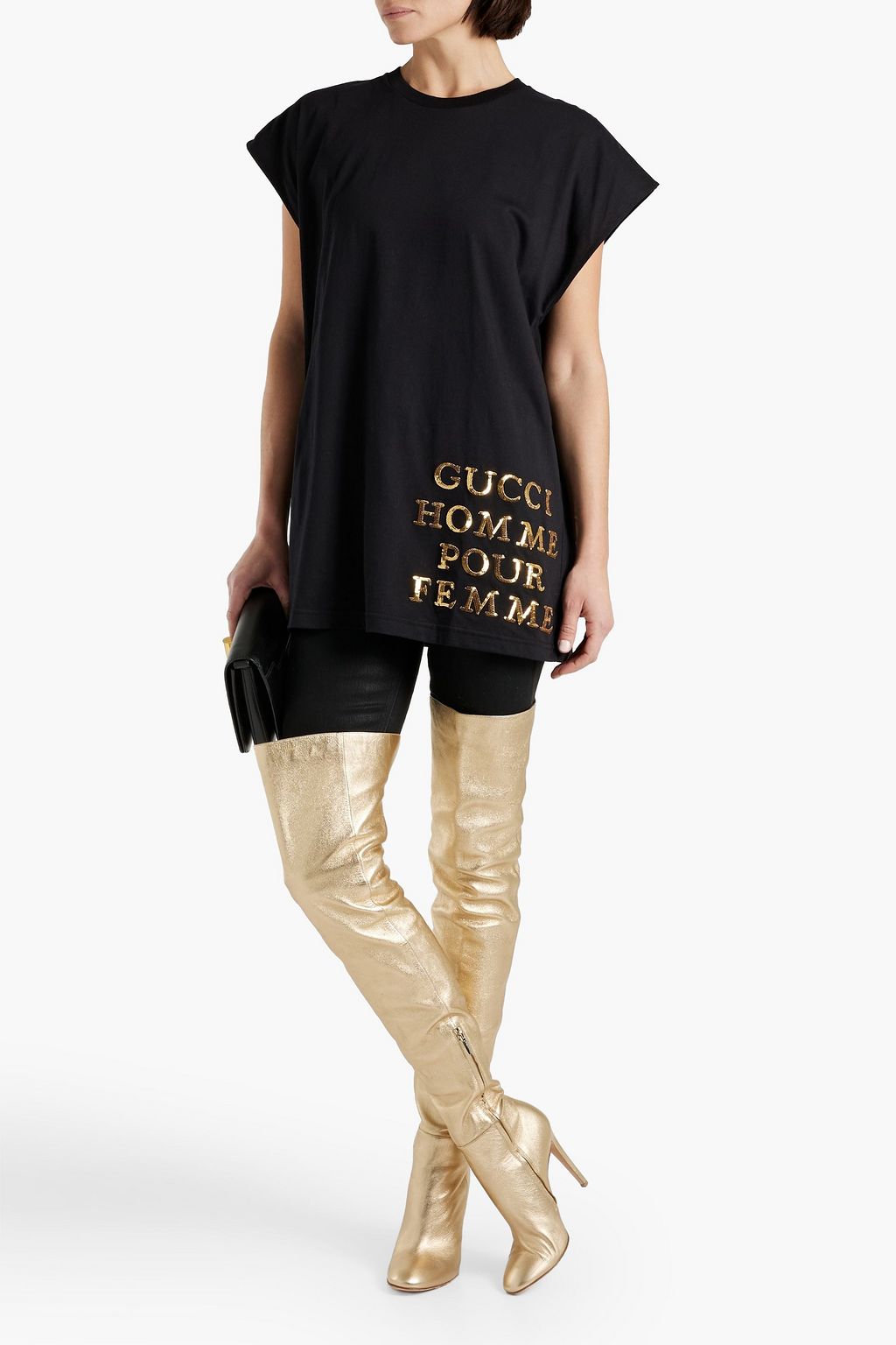 GUCCI Sequin-embellished cotton-jersey T-shirt