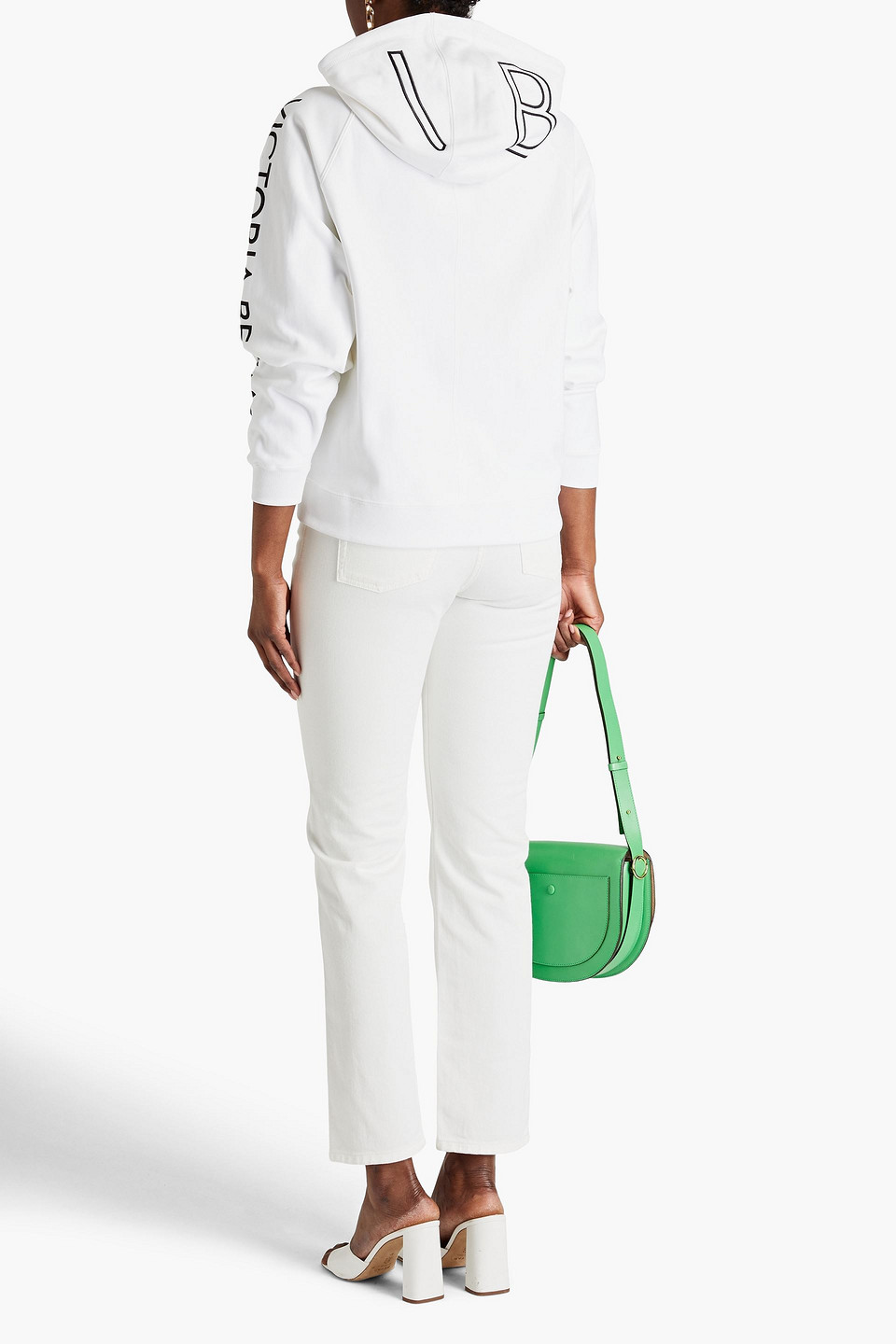 Shop Victoria Beckham Olivia High-rise Slim-leg Jeans In Off-white