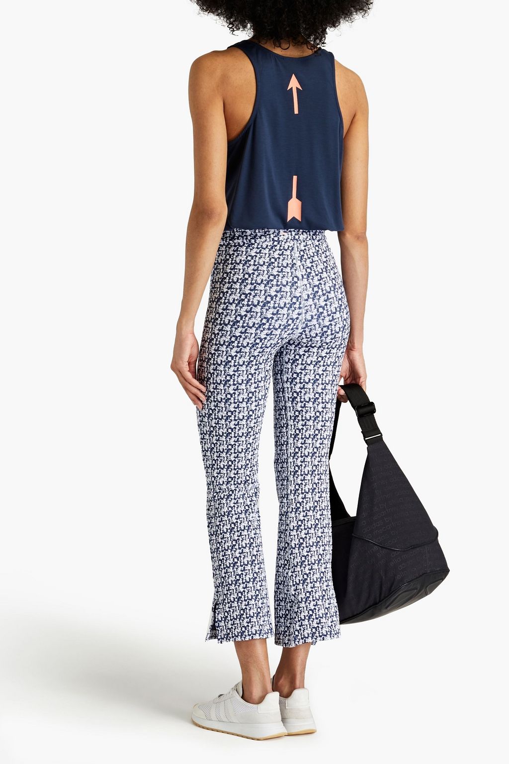 THE UPSIDE Oceania cropped stretch-jacquard flared leggings