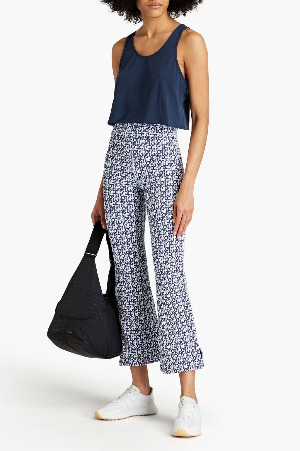 THE UPSIDE Oceania cropped stretch-jacquard flared leggings