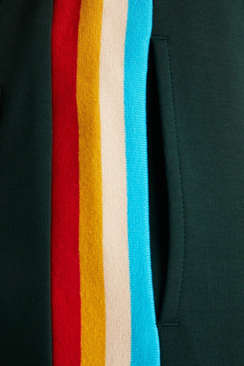 THE UPSIDE Oasis cropped striped organic cotton-blend jersey track pants
