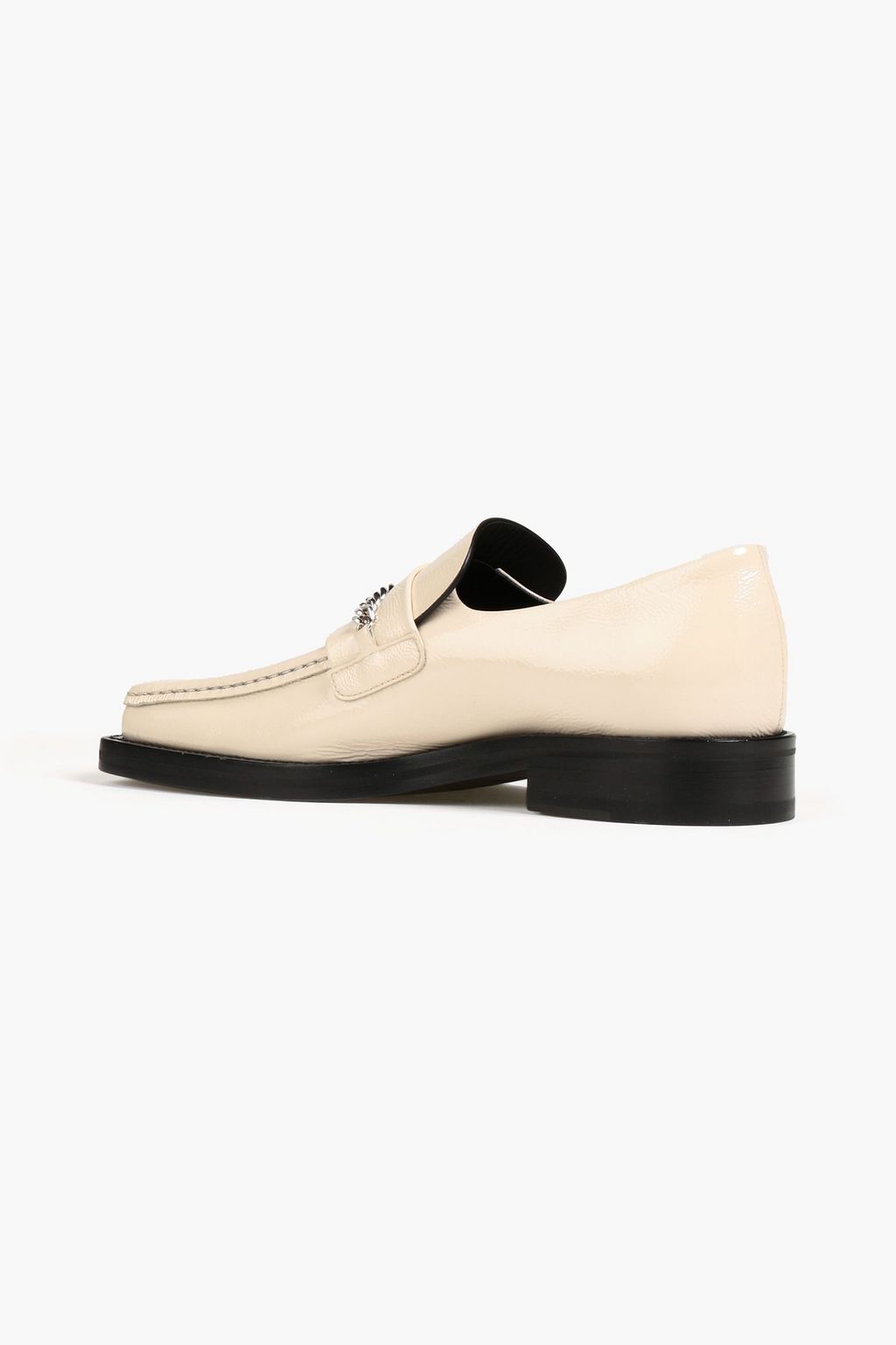 MARTINE ROSE Chain-embellished patent-leather loafers | THE OUTNET