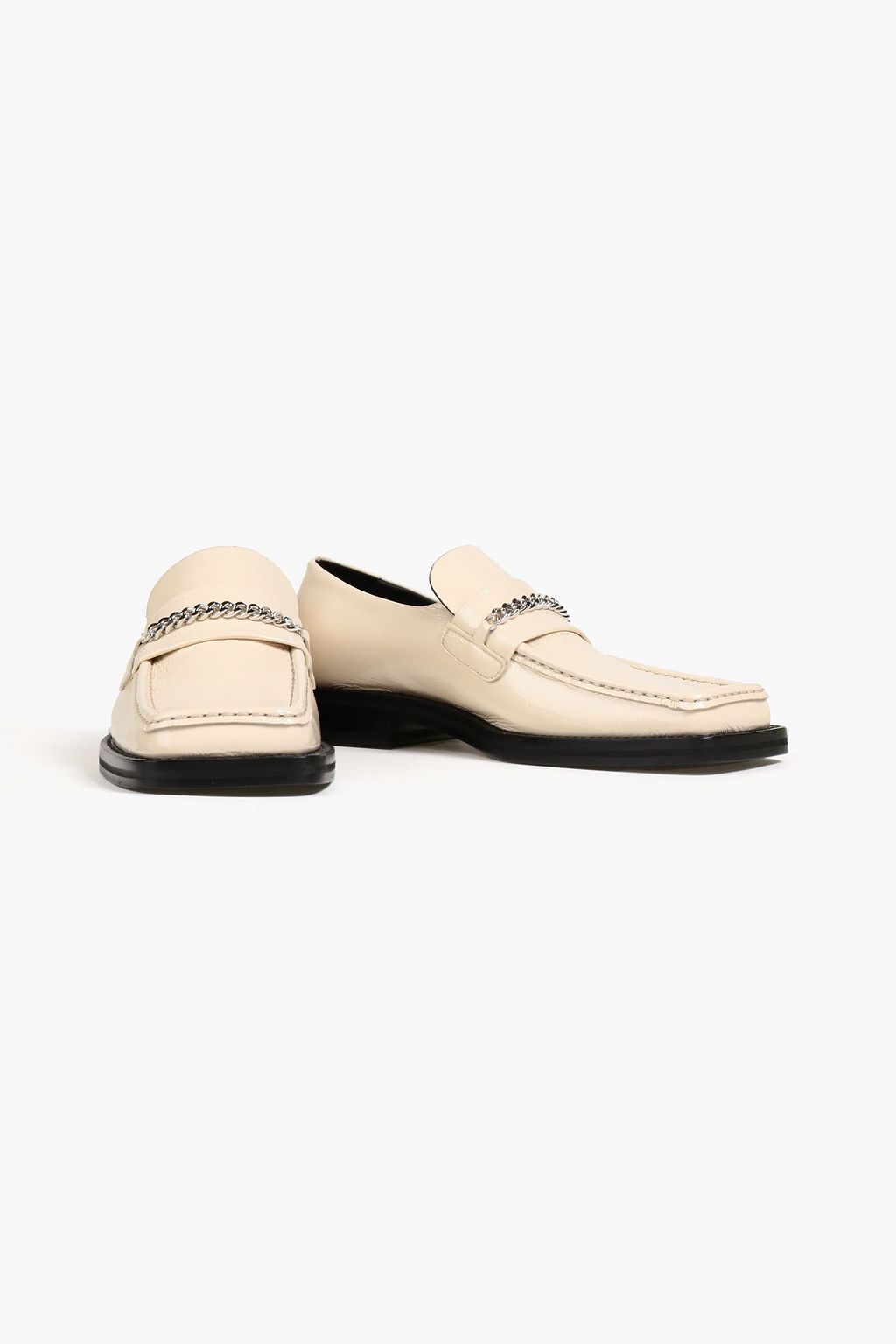 MARTINE ROSE Chain-embellished patent-leather loafers | THE OUTNET