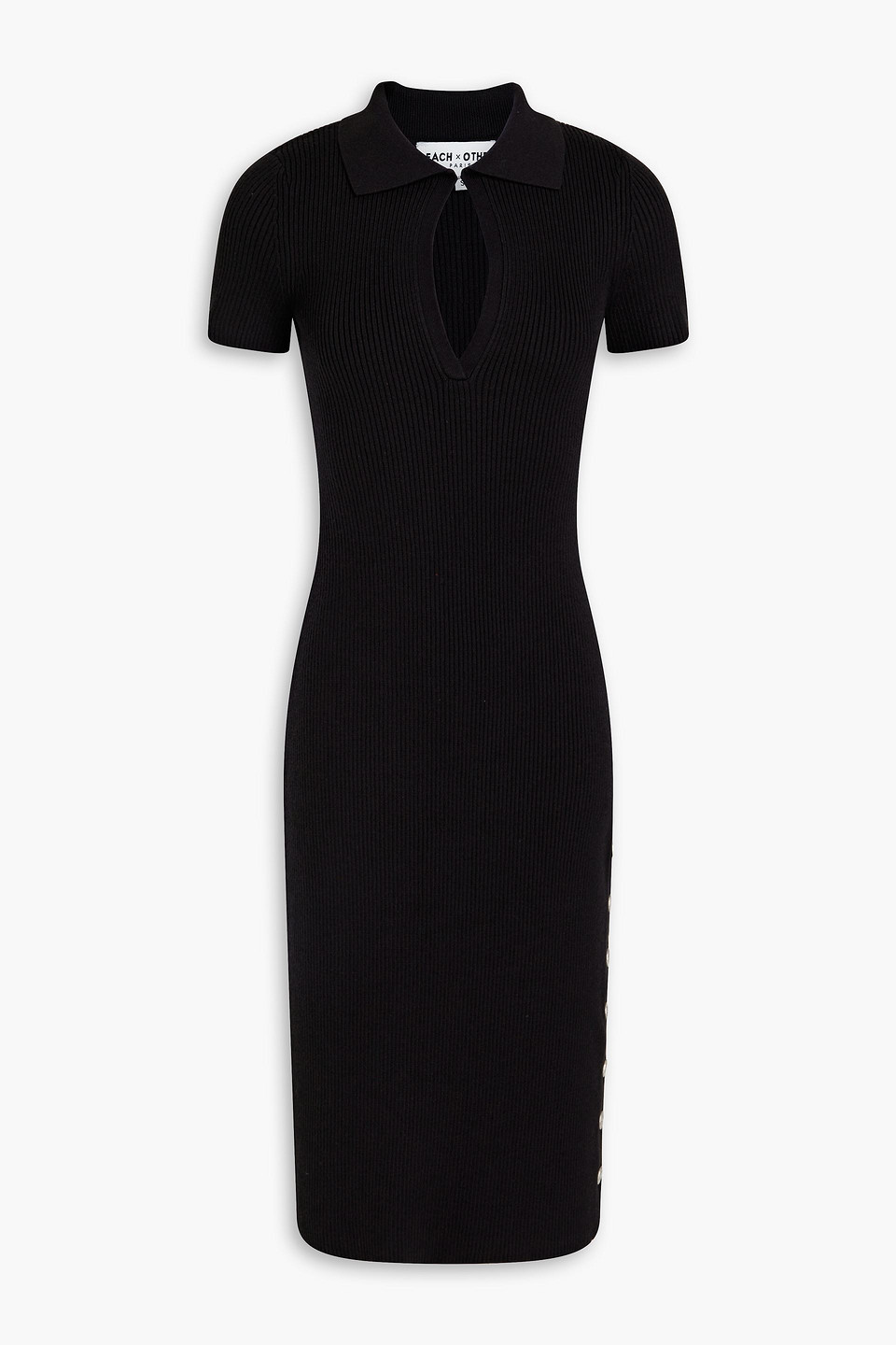 Each X Other Ribbed-knit Midi Dress In Black