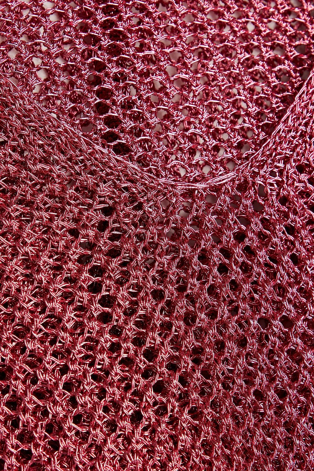 CULT GAIA Catherine cutout metallic crochet-knit top