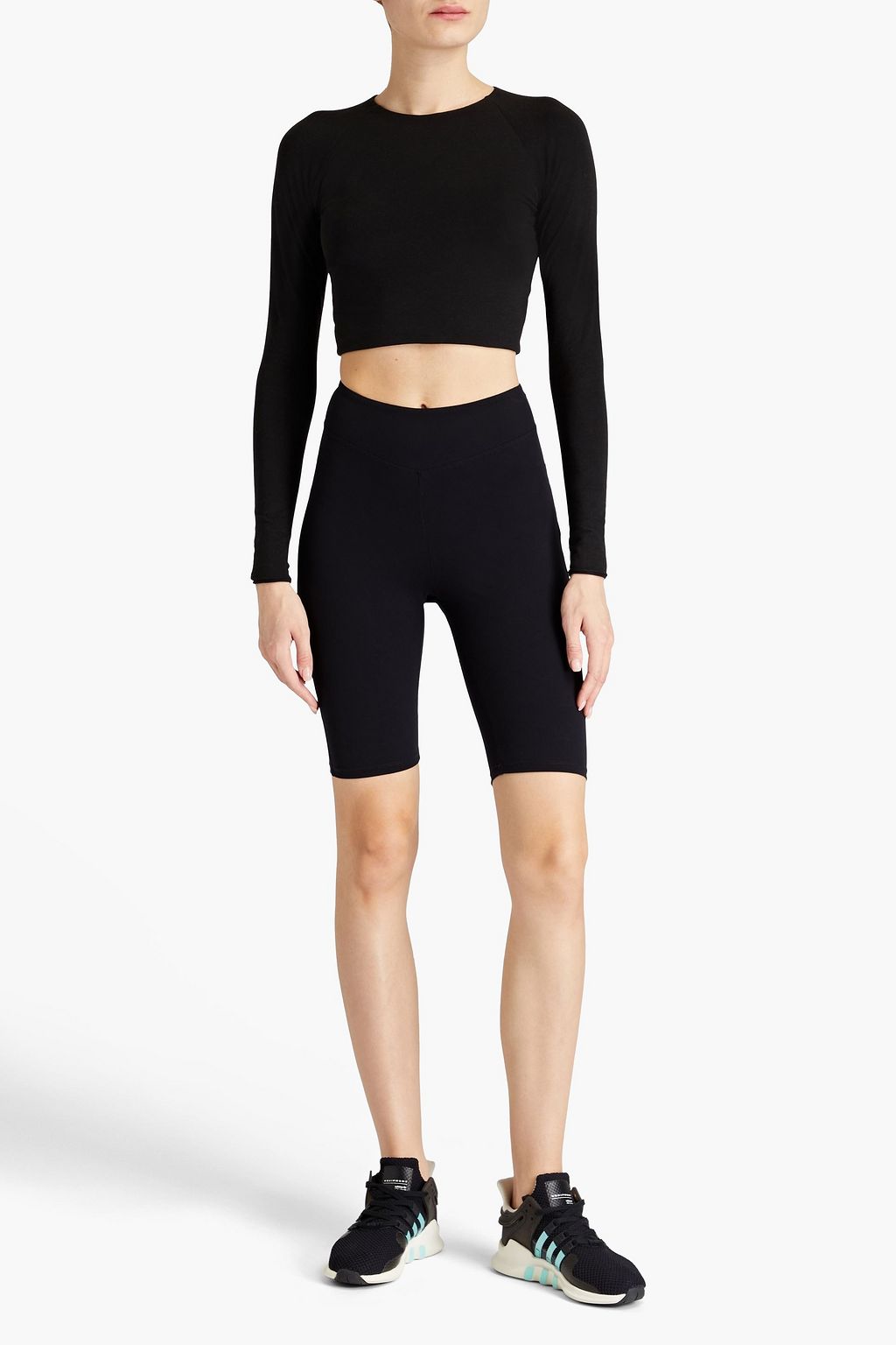 SKIN Antheia reversible cropped stretch Pima cotton-jersey top