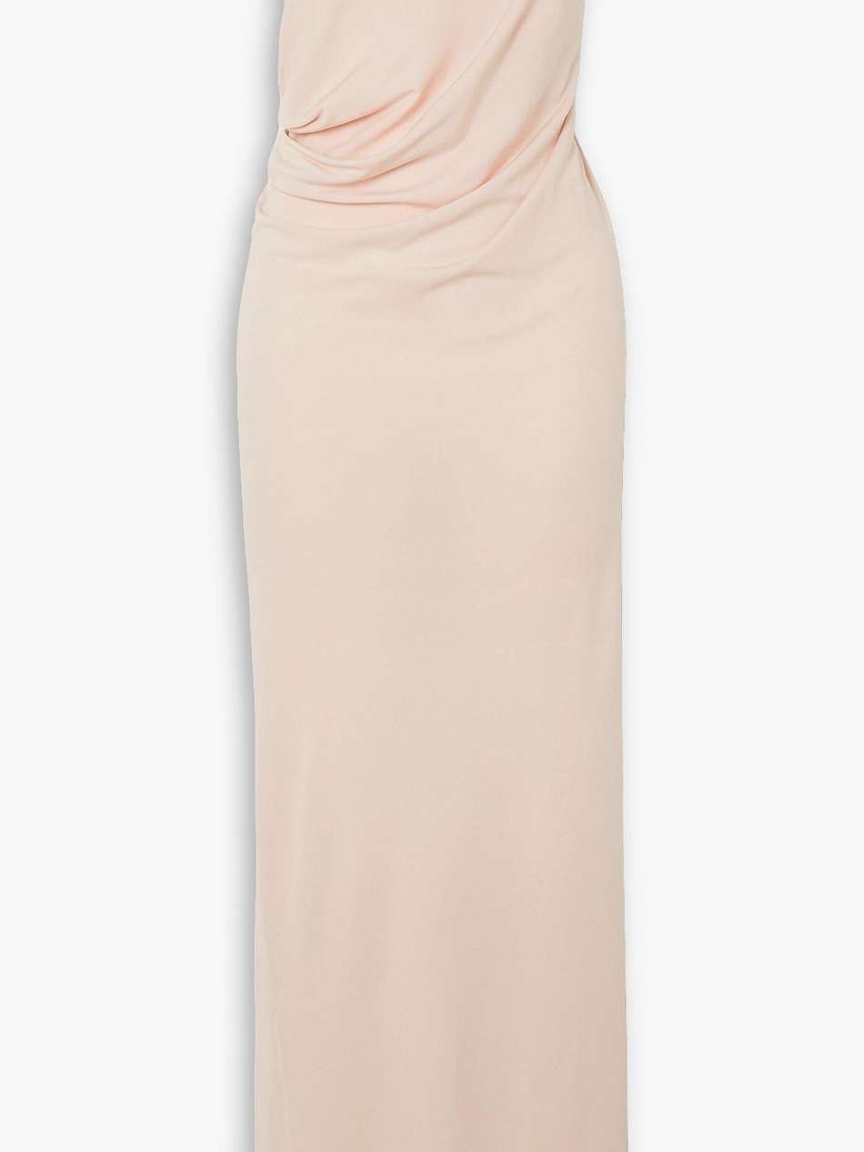 strapless gathered jersey maxi dress