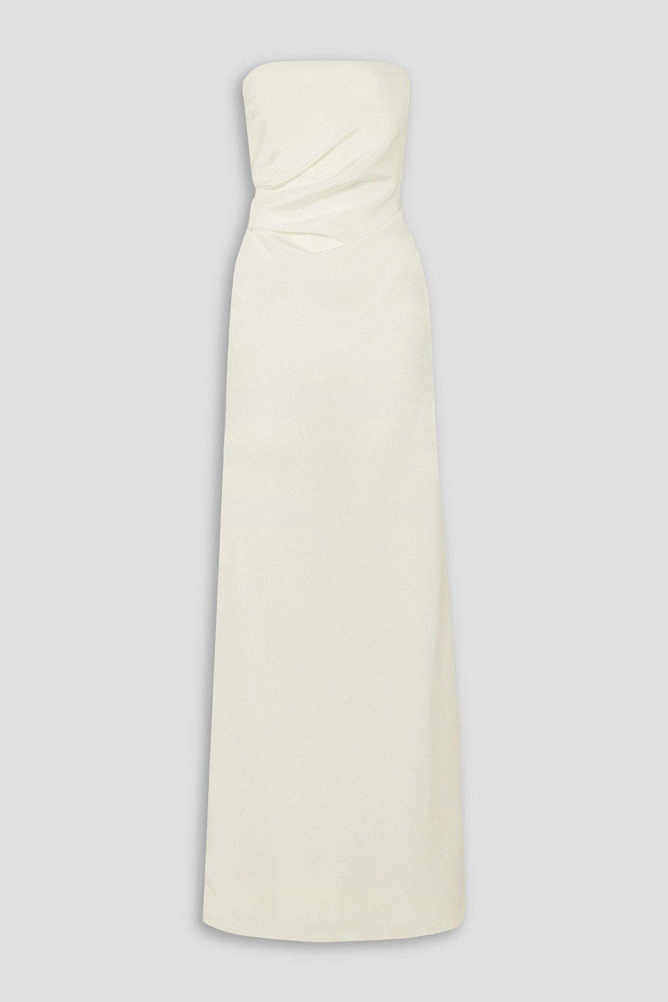 Christopher Esber Strapless Gathered Silk Maxi Dress In White