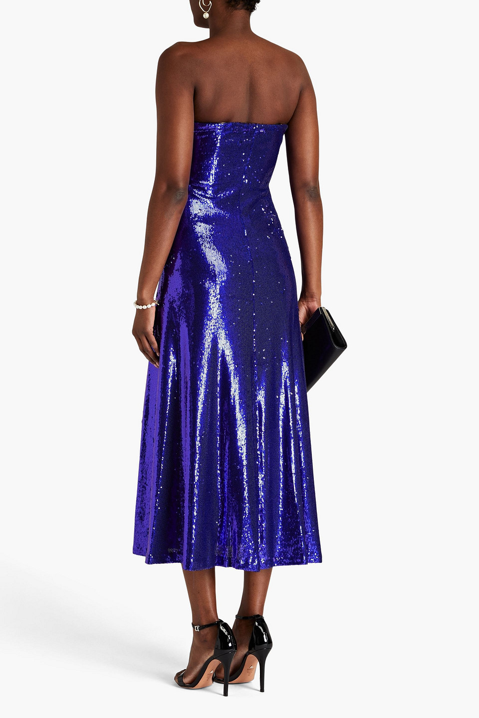  Halston - Talia Trägerloses Midikleid Aus Mesh Mit Pailletten - Lila - Us 0 