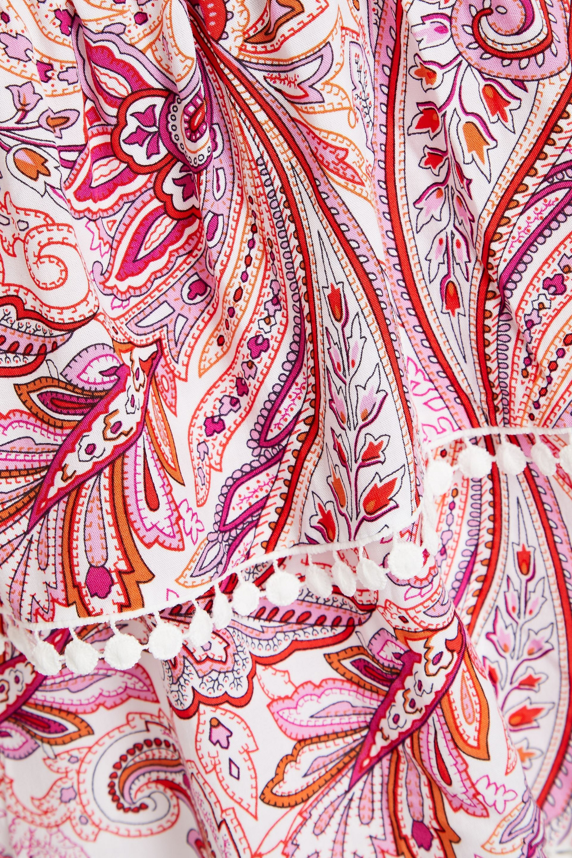 Melissa Odabash Rosa picot-trimmed paisley-print voile mini dress