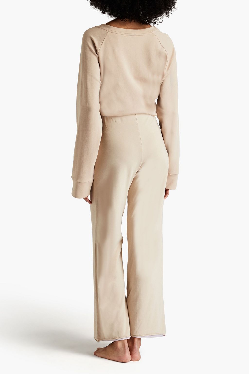 SKIN Athena reversible stretch-Pima cotton jersey pajama pants