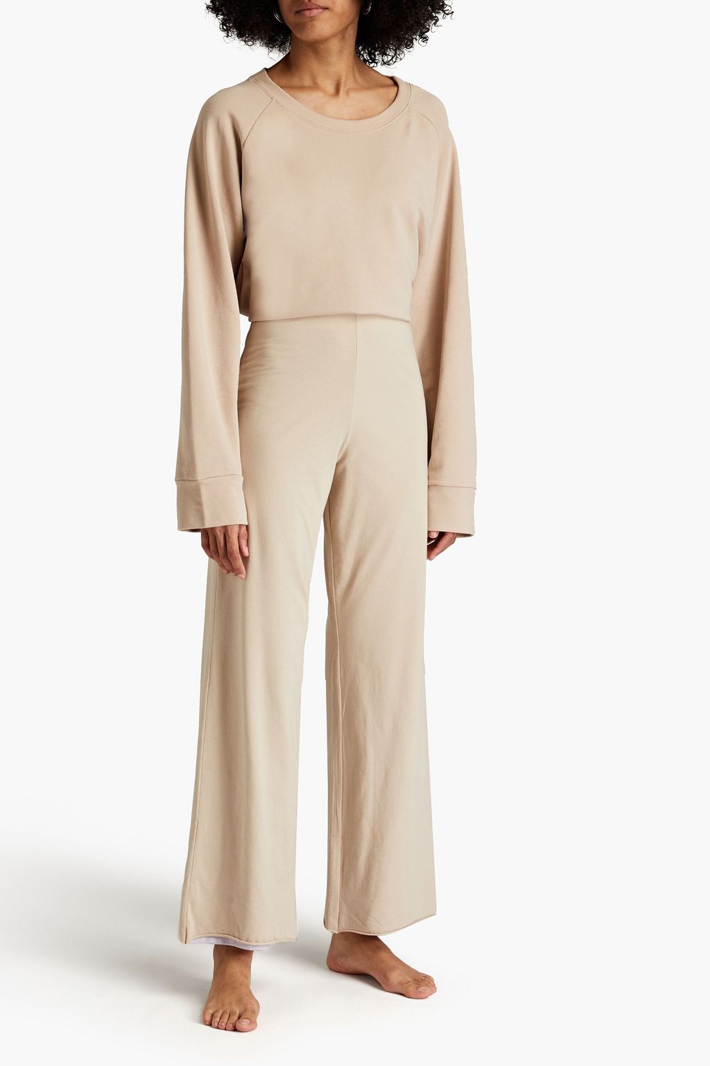 SKIN Athena reversible stretch-Pima cotton jersey pajama pants