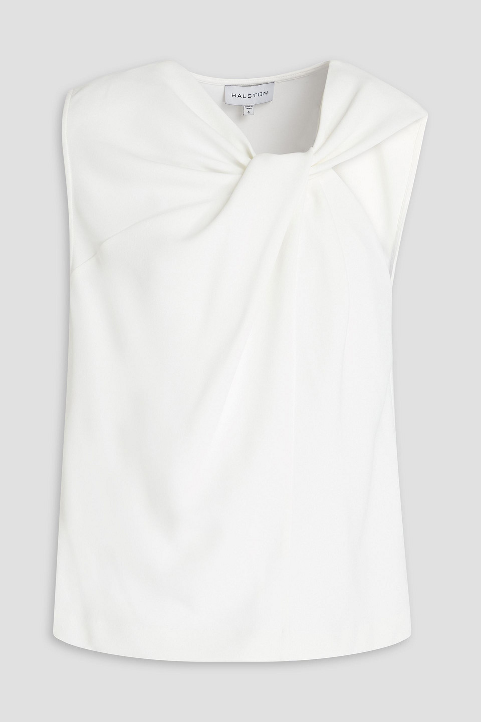 Halston Valencia Twisted Crepe Top In White