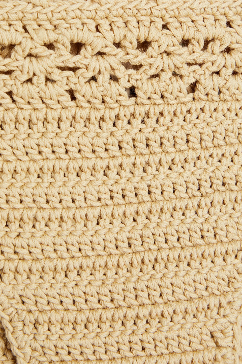 Cult Gaia Eshe Crochet-knit Low-rise Bikini Briefs In Beige