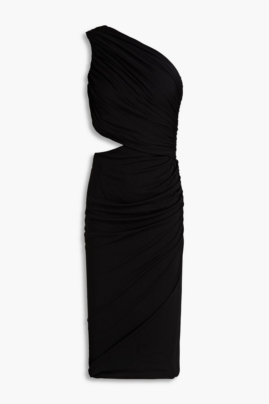 HALSTON Cassidy one-shoulder cutout ruched jersey dress | THE OUTNET