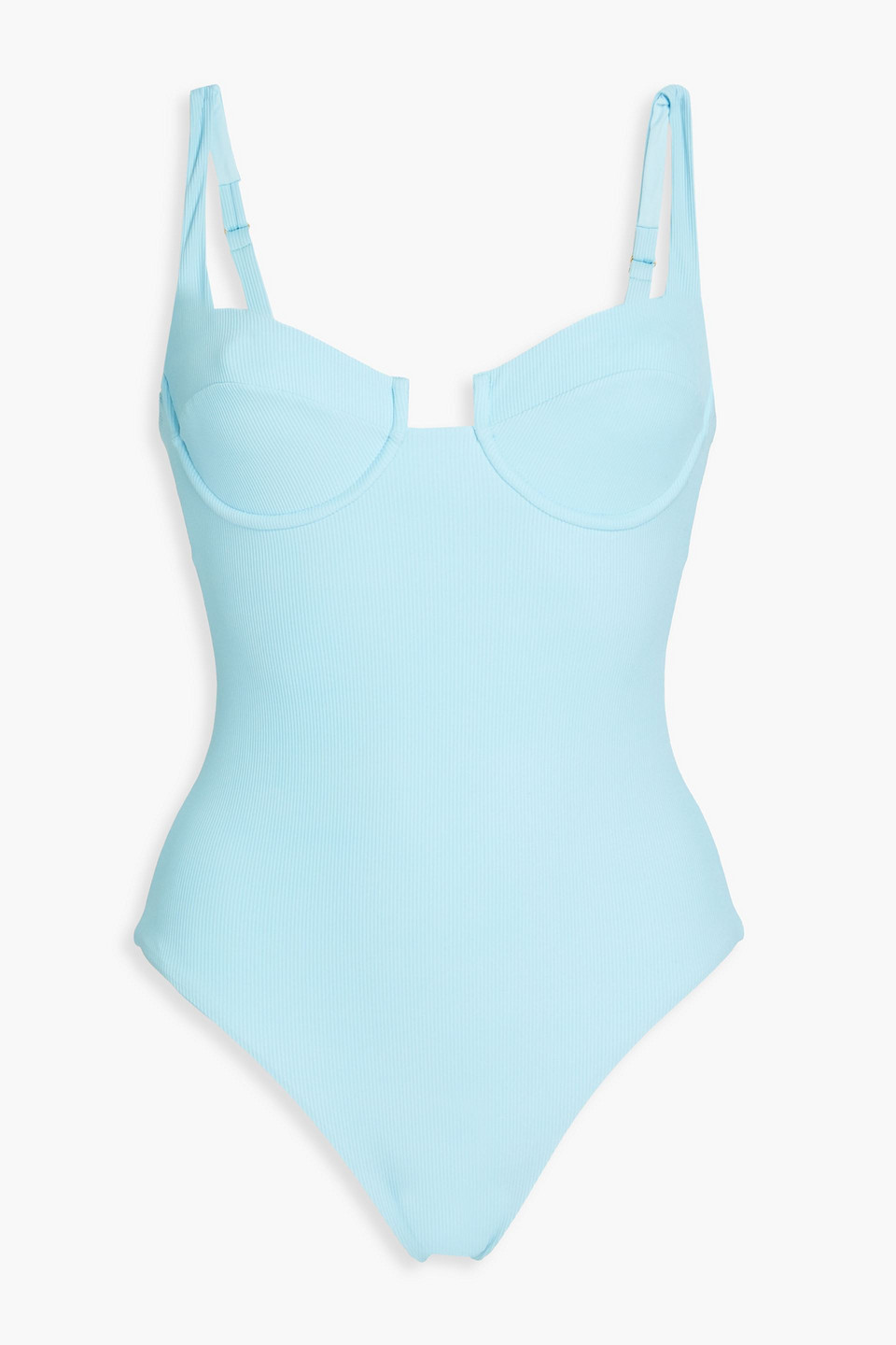 Melissa Odabash San Remo Cutout Ribbed Swimsuit In Light Blue