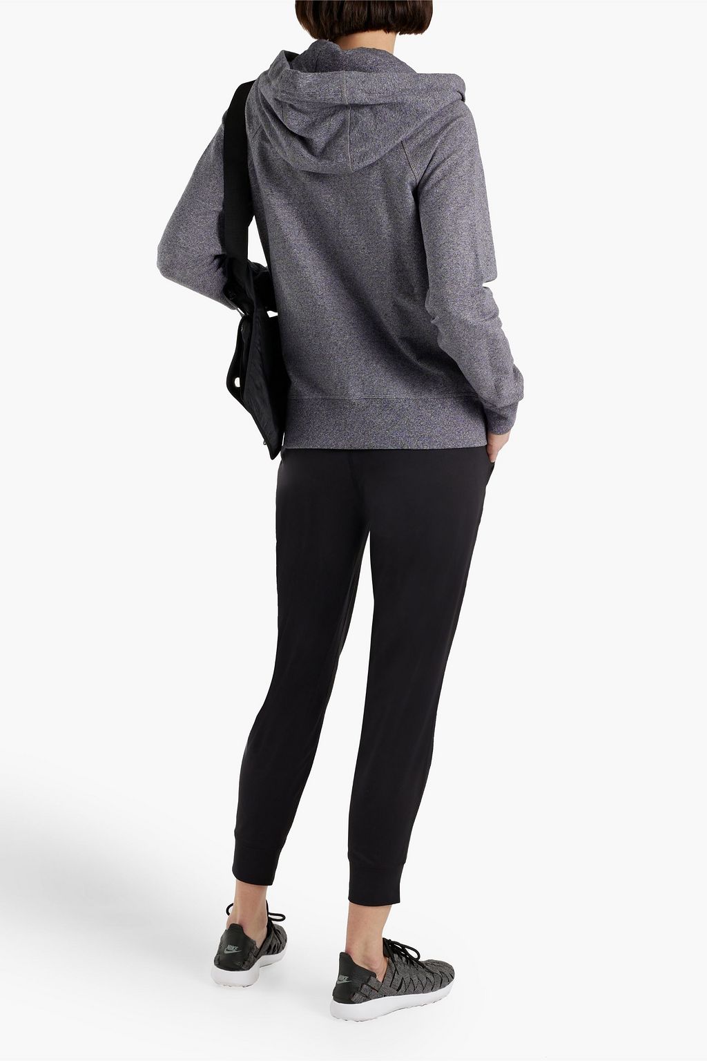 DKNY Cotton-blend fleece zip-up hoodie