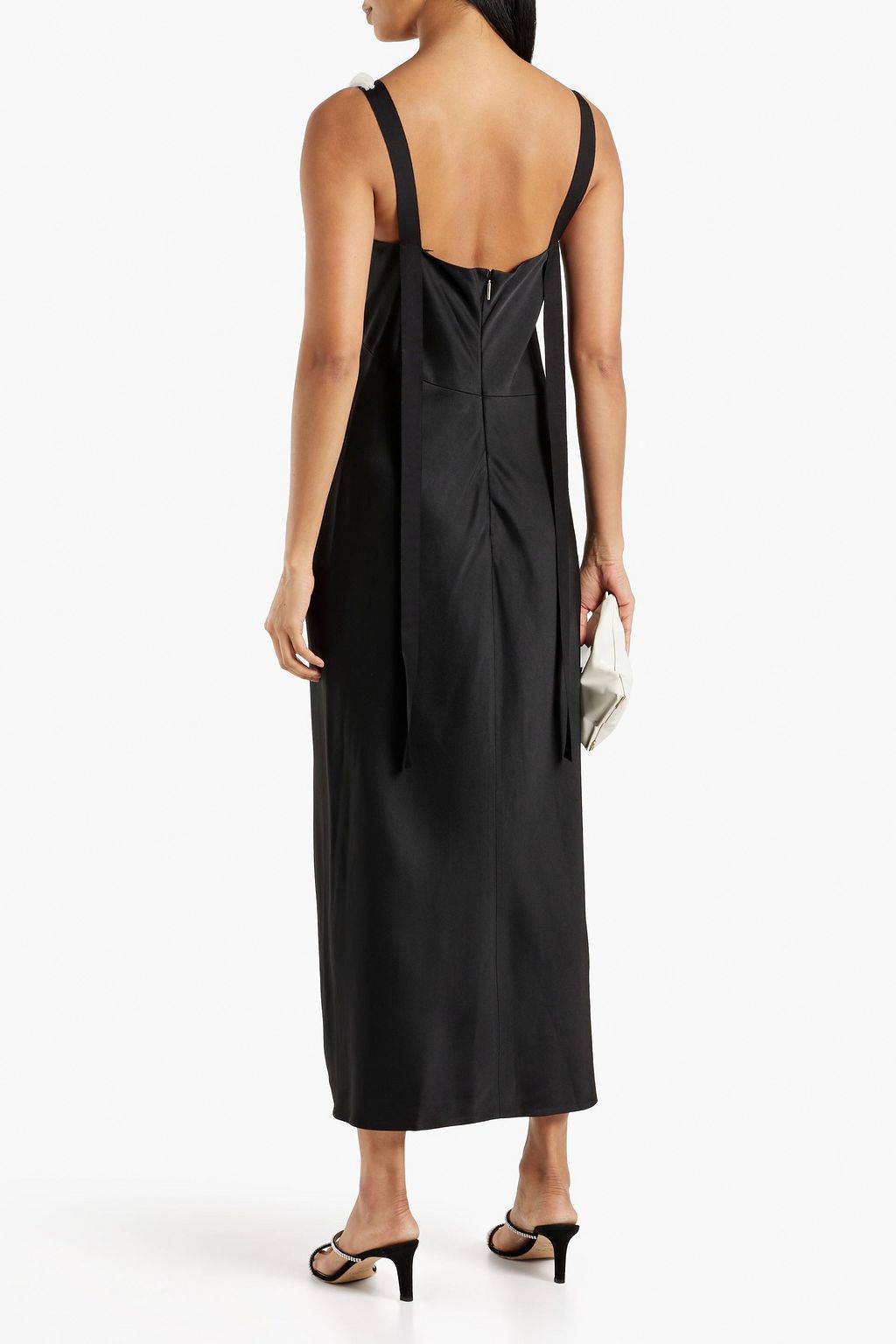 JASON WU COLLECTION Ruffled organza-trimmed satin-crepe midi dress