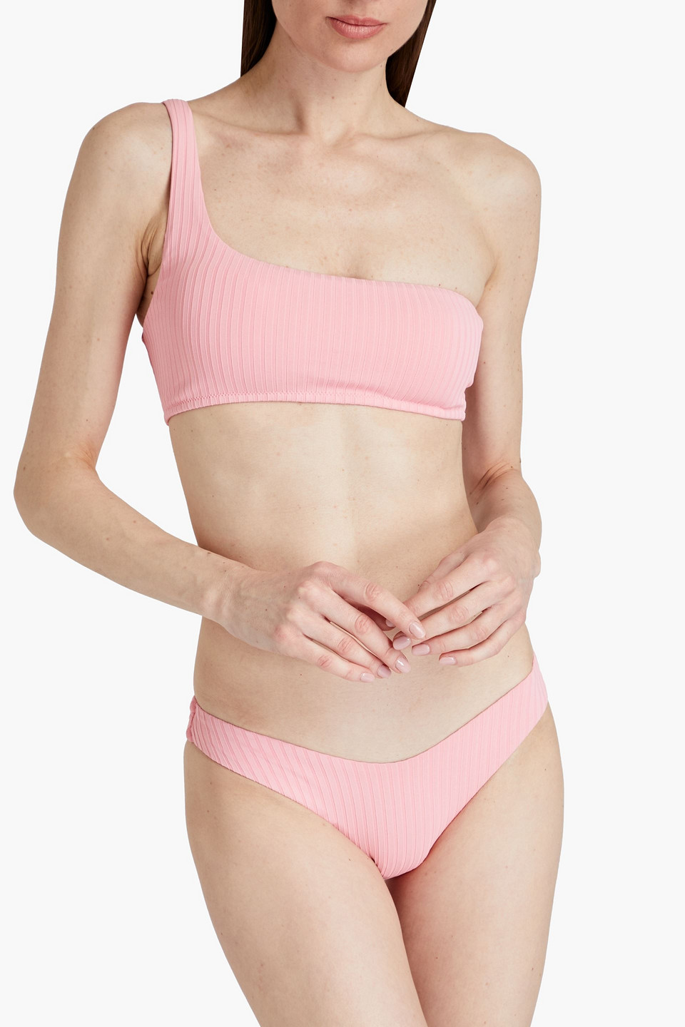Melissa Odabash Ribbed Low-rise Bikini Briefs In Baby Pink