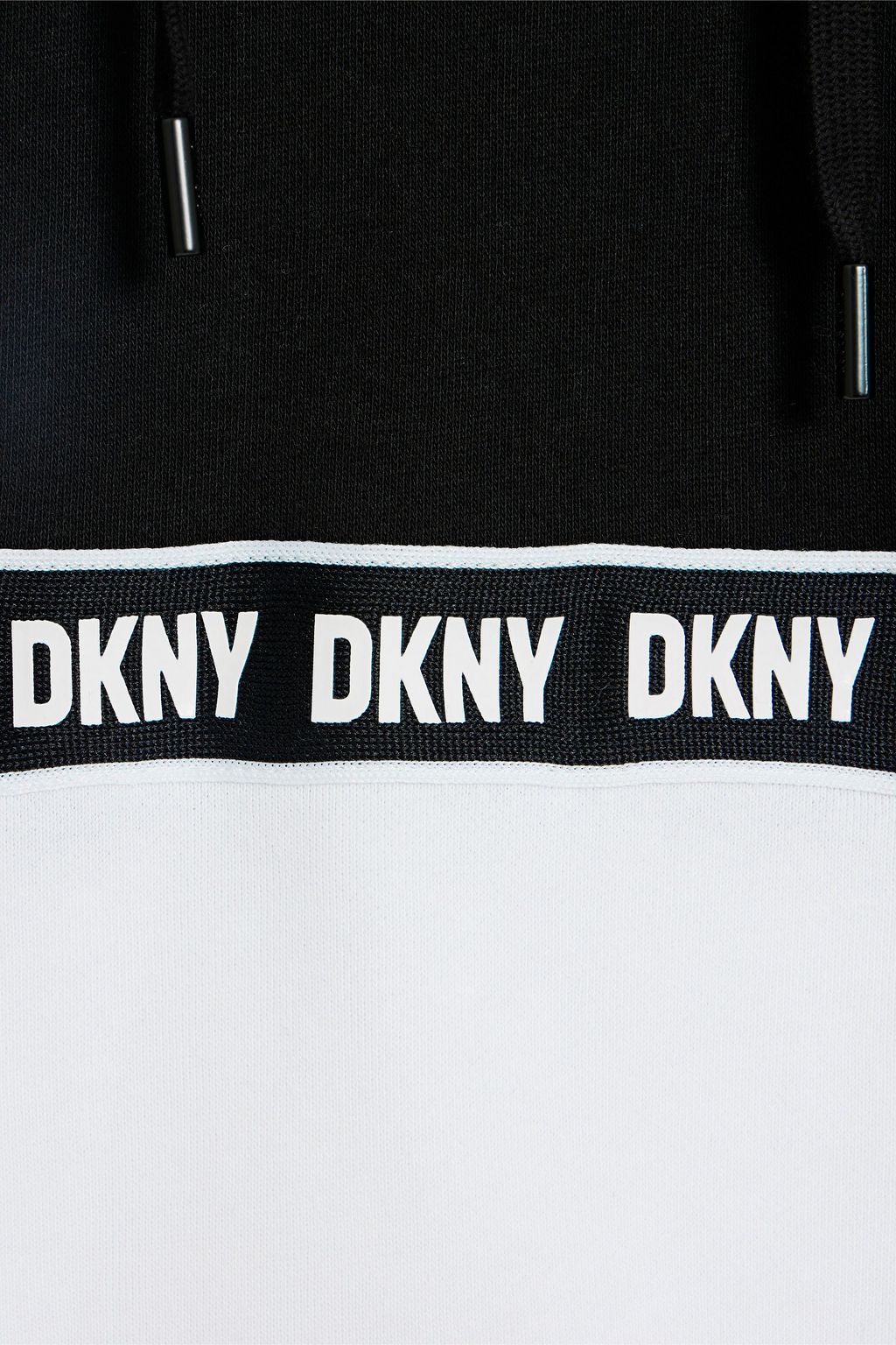 DKNY Two-tone stretch-cotton jersey hoodie