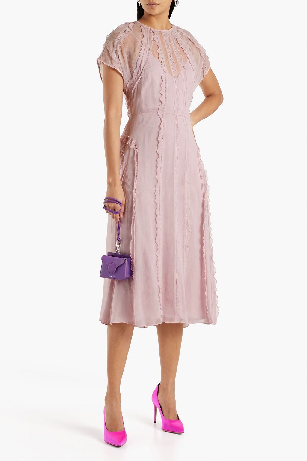 JASON WU COLLECTION Ruffled silk-crepon midi dress