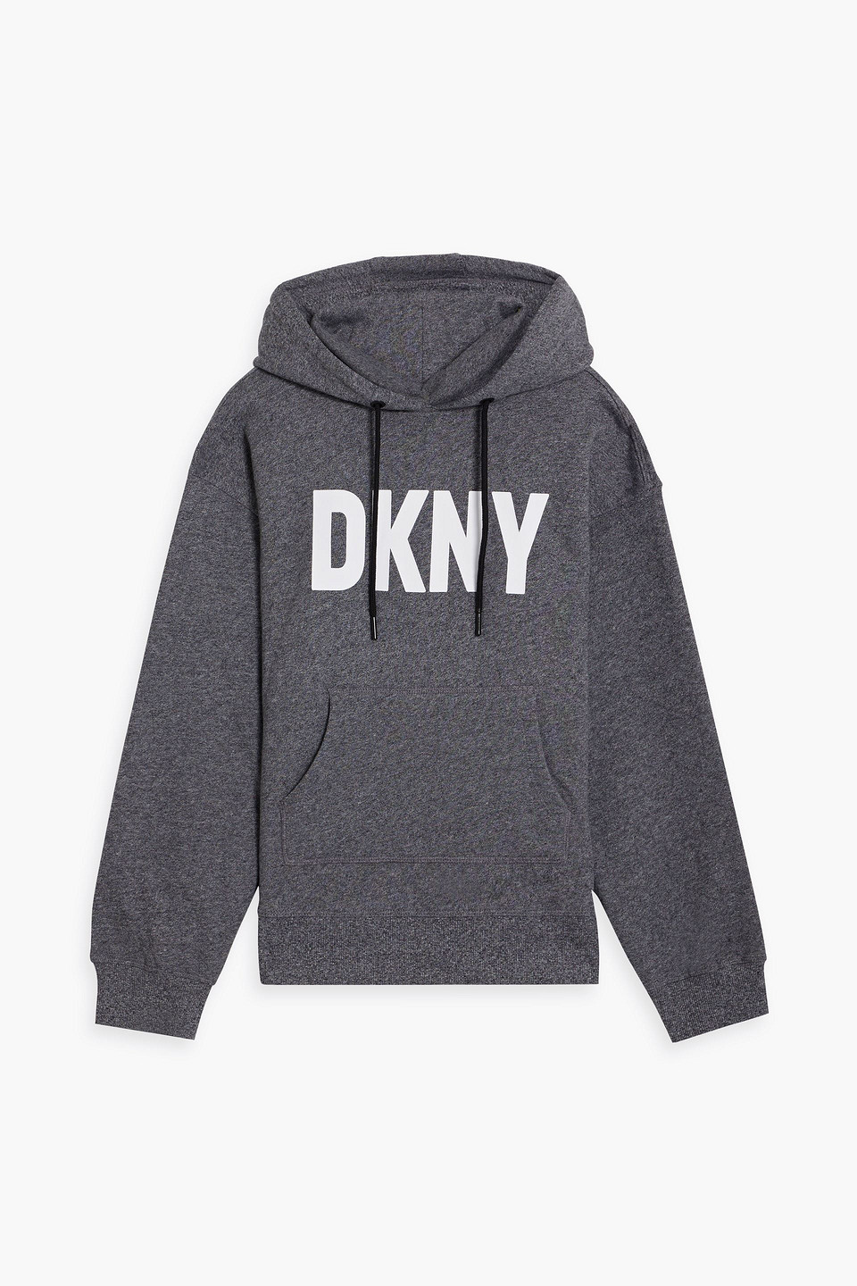 Printed cotton-blend fleece hoodie
