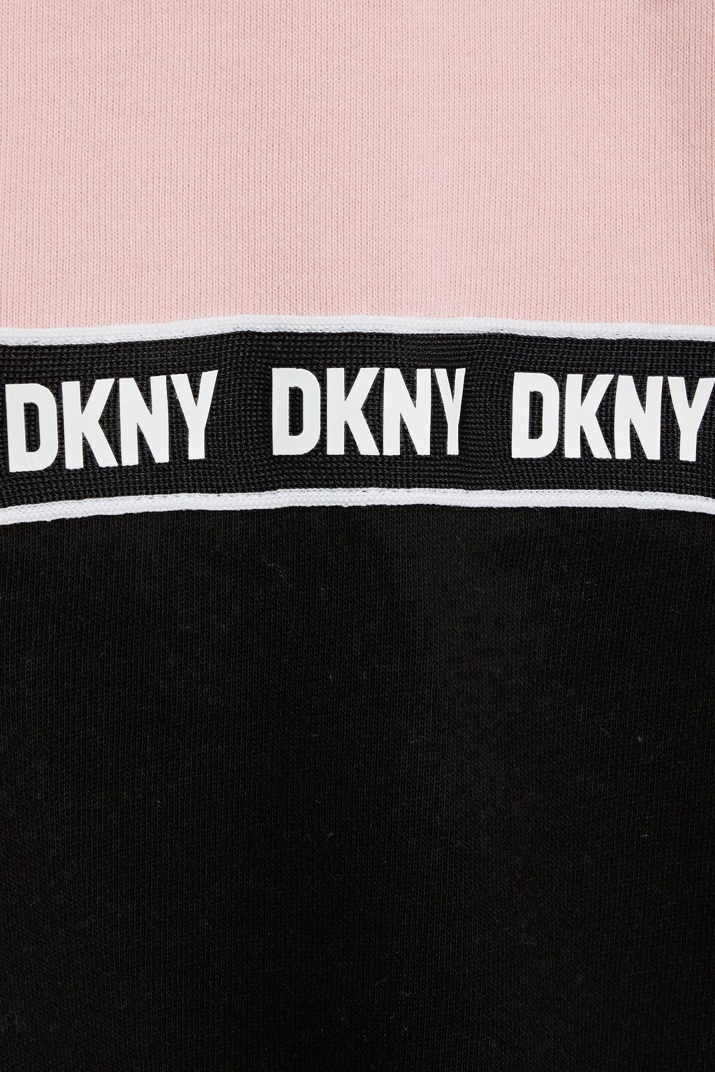 DKNY Two-tone stretch-cotton jersey hoodie