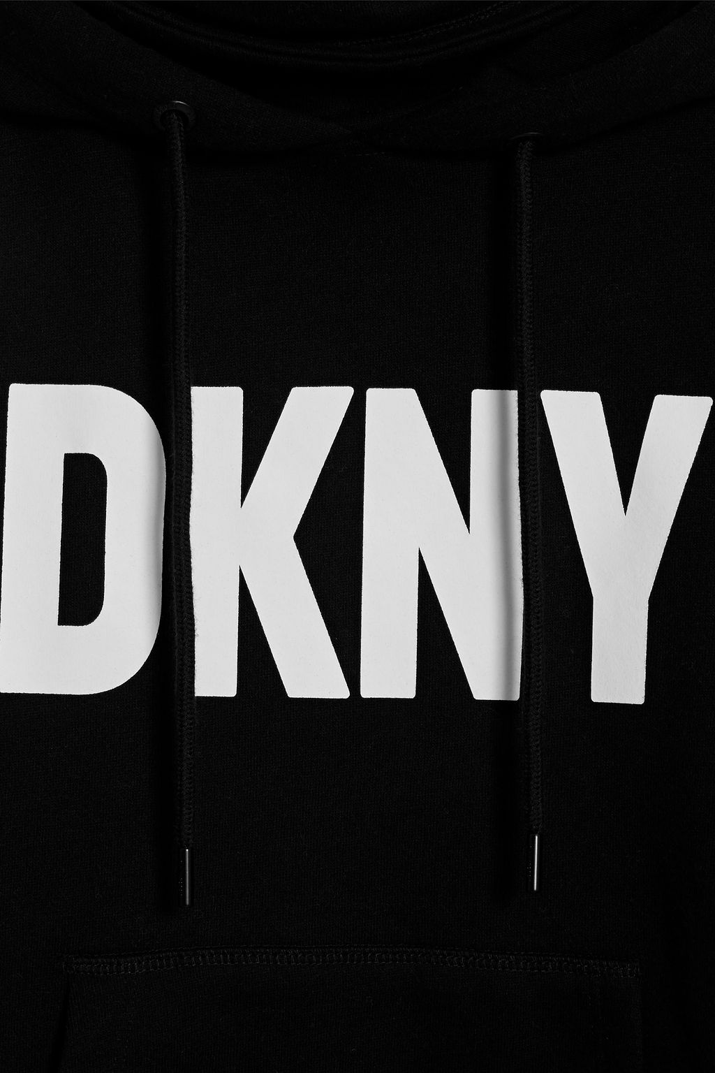 DKNY Printed cotton-blend fleece hoodie