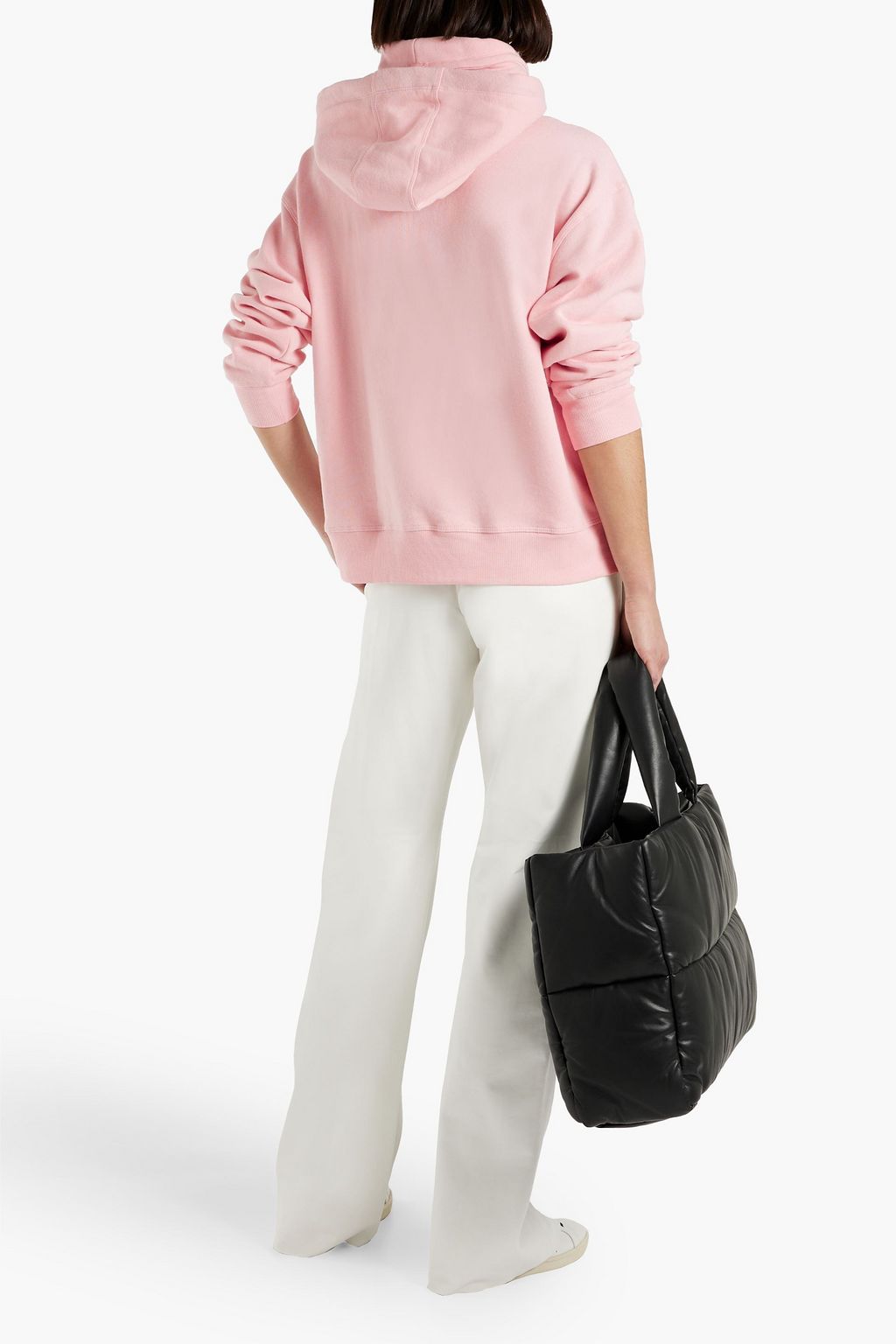 DKNY Printed cotton-blend fleece hoodie