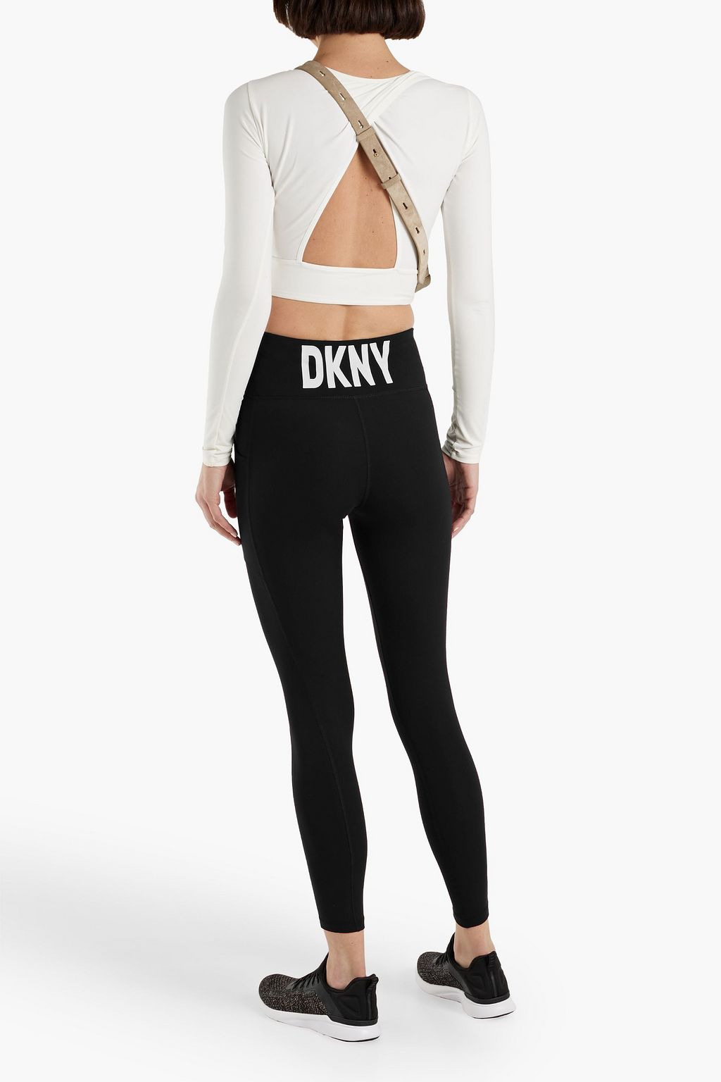 DKNY ストレッチ レギンス プリント入り