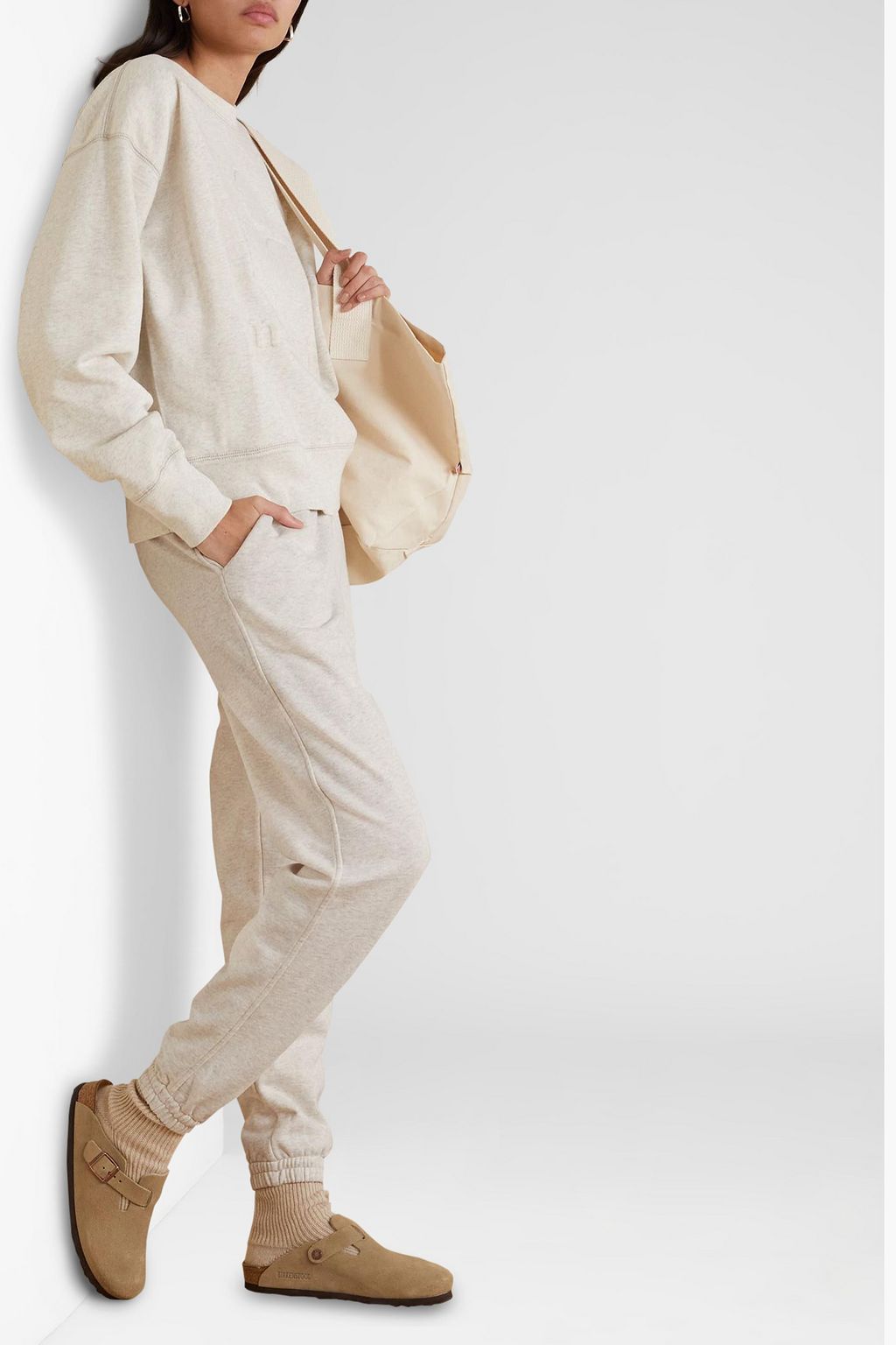 MARANT ÉTOILE Maloni mélange cotton-blend jersey track pants