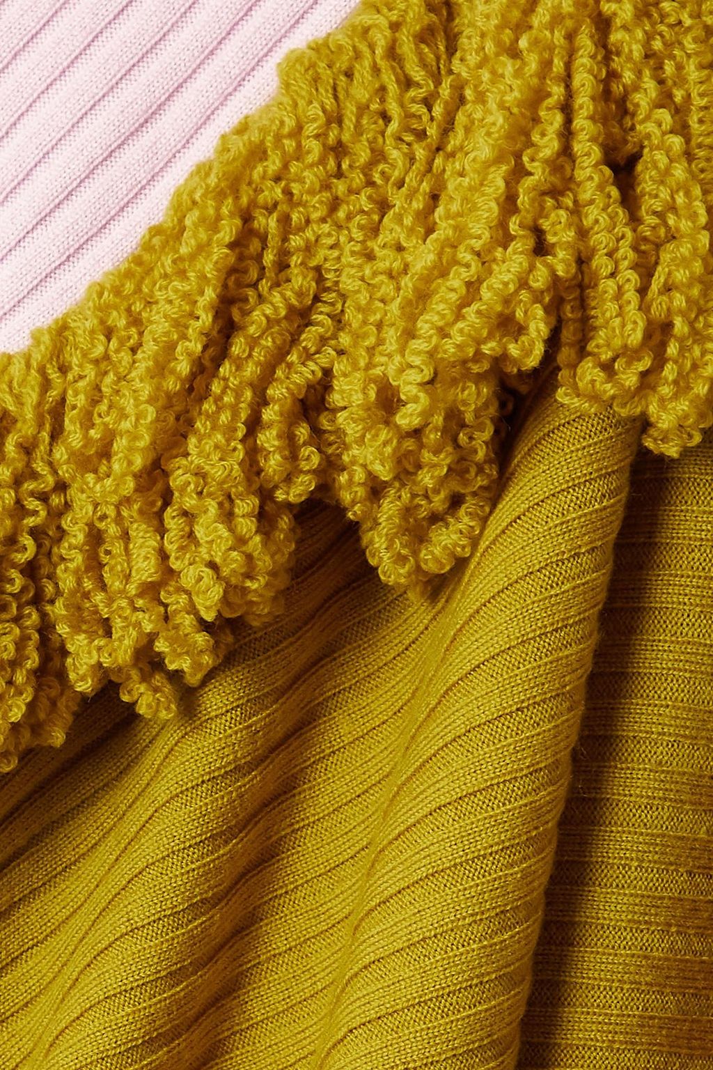 MARQUES' ALMEIDA ReM'Ade by Marques' Almeida fringed ribbed merino wool turtleneck sweater