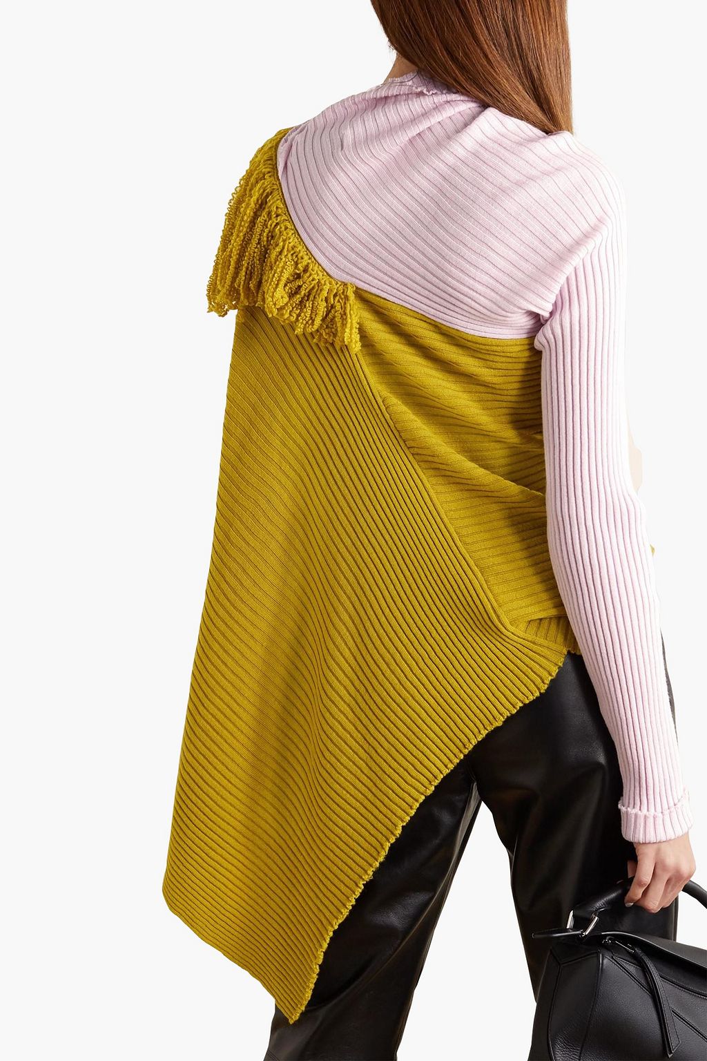 MARQUES' ALMEIDA ReM'Ade by Marques' Almeida fringed ribbed merino wool turtleneck sweater
