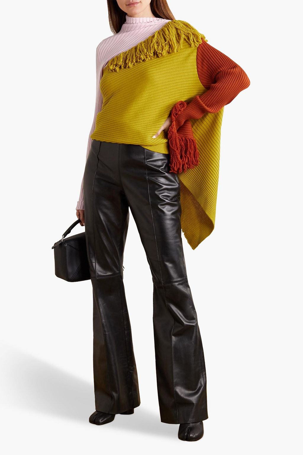 MARQUES' ALMEIDA ReM'Ade by Marques' Almeida fringed ribbed merino wool turtleneck sweater