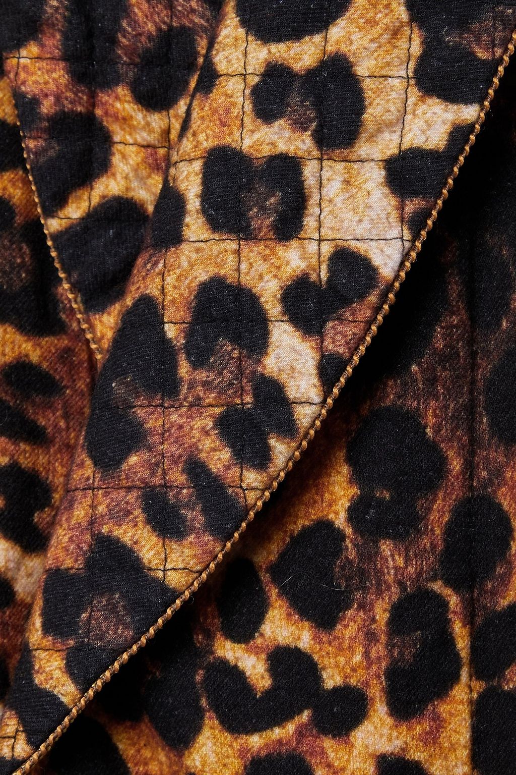 R13 Oversized belted leopard-print cotton-flannel coat