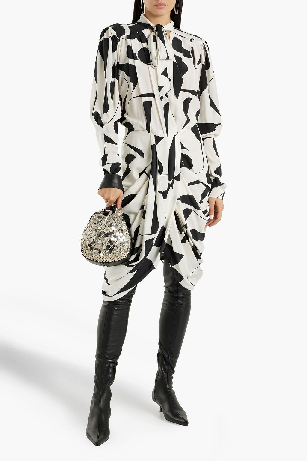 ISABEL MARANT Atoae wrap-effect printed silk-blend dress