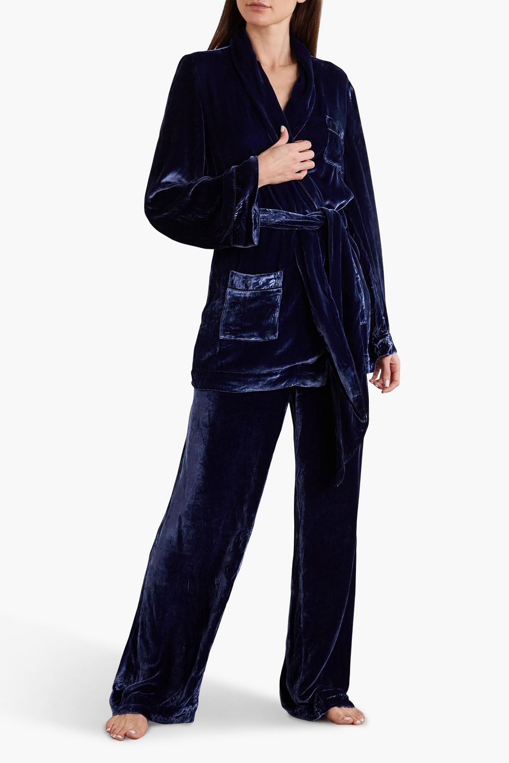 SLEEPING WITH JACQUES Velvet pajama pants THE