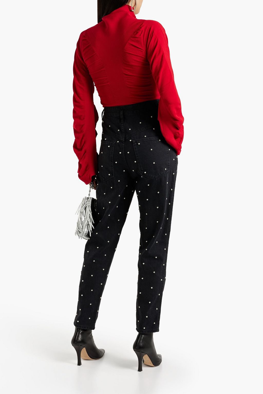 ISABEL MARANT Studded high-rise tapered jeans