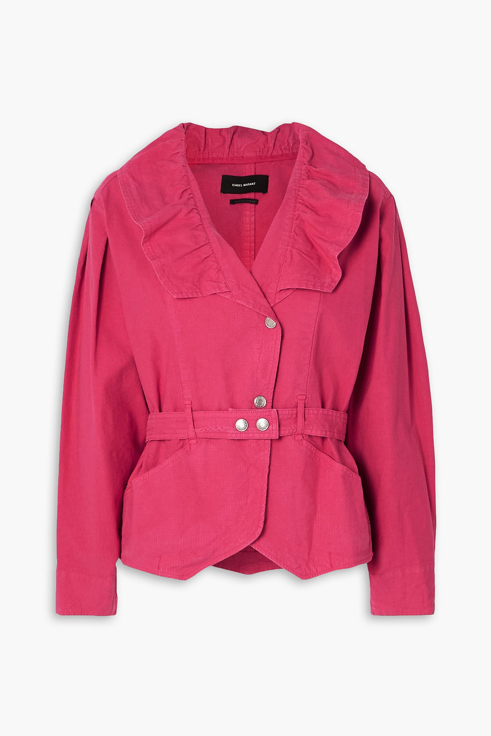 Isabel Marant Epaline Ruffled Linen-blend Ripstop Jacket In Hellrosa