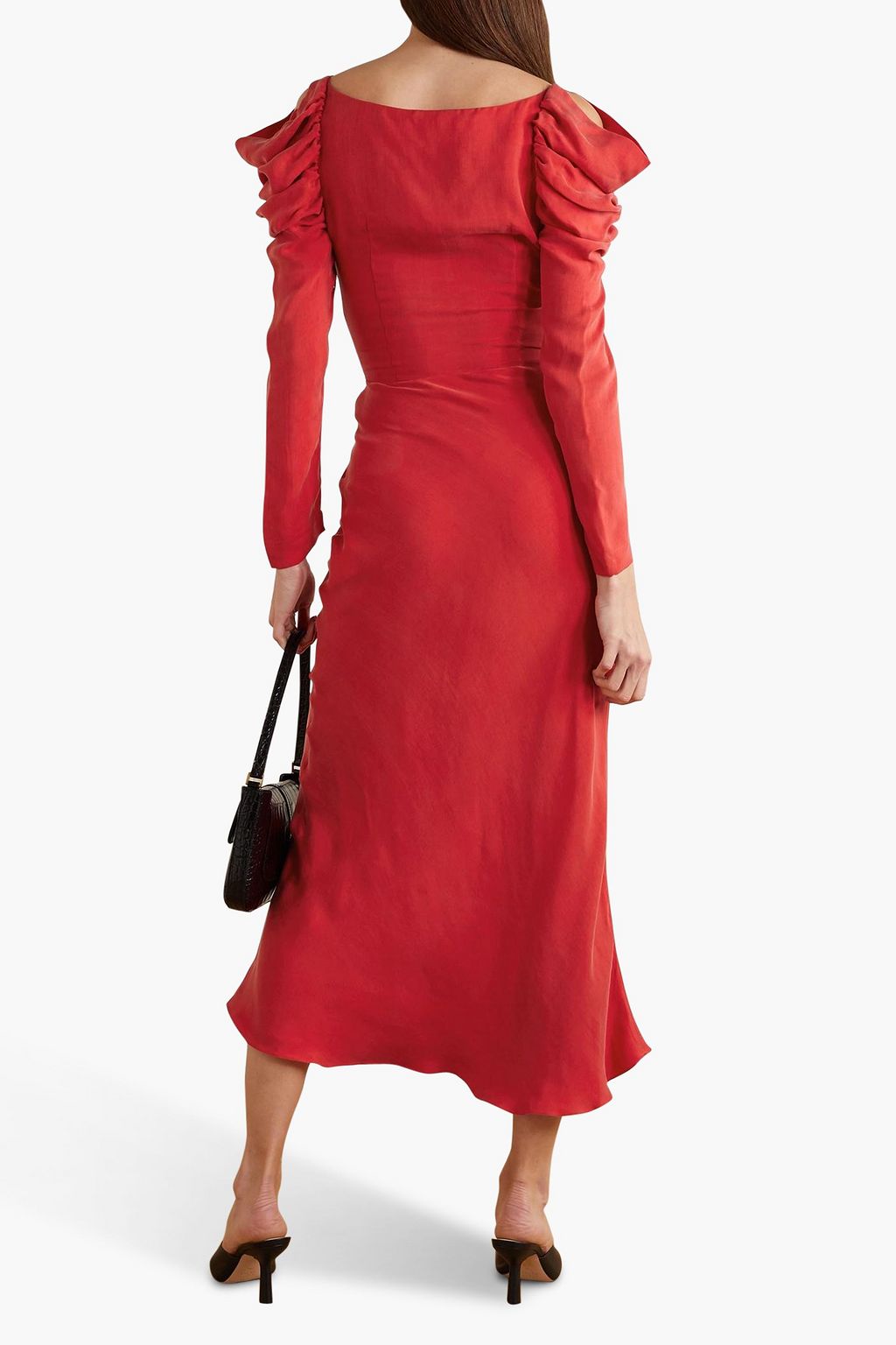 MATÉRIEL Ruched cupro midi dress