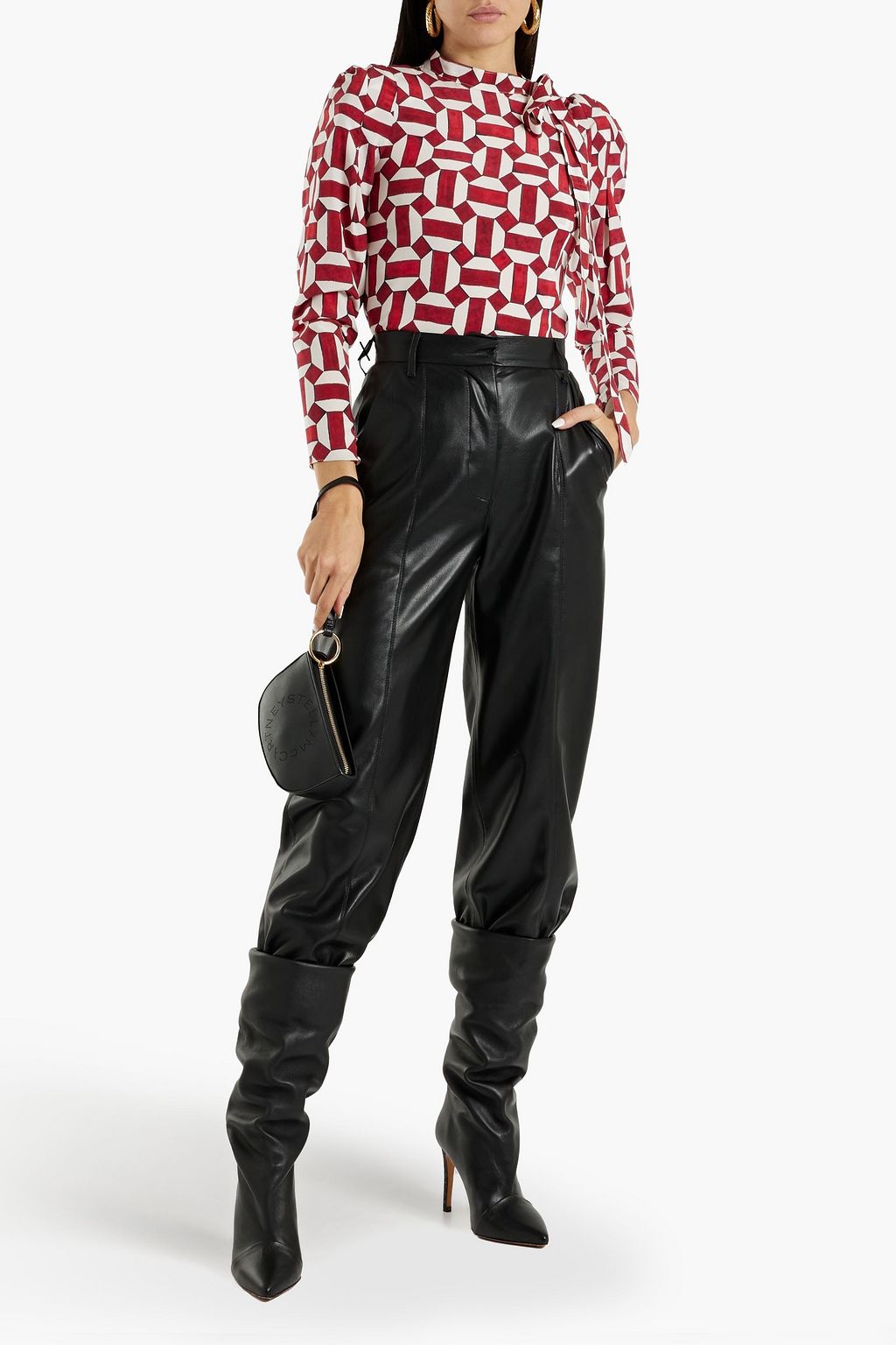 ISABEL MARANT Artus tie-neck printed silk-blend crepe blouse